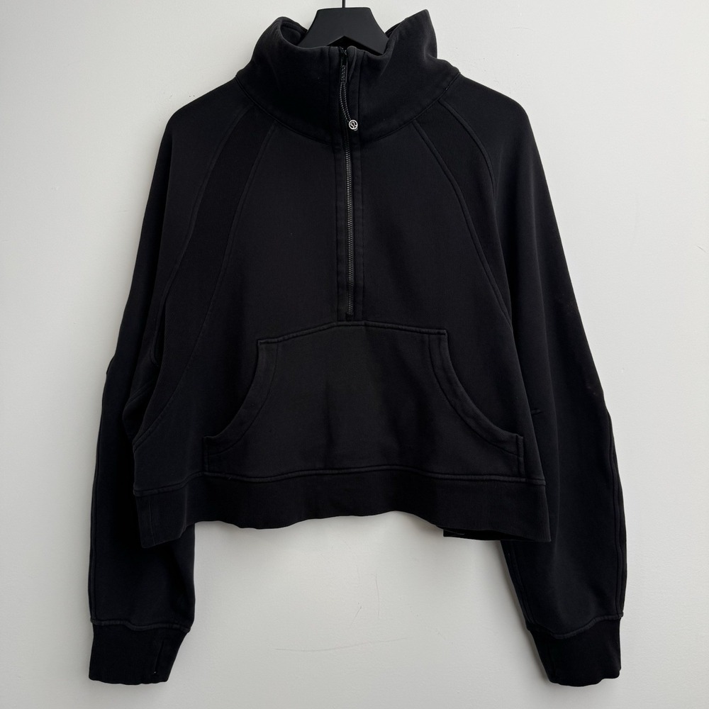 Lululemon Jacket Womens S Black Scuba Oversized Funnel Neck Run Full Zip Gym